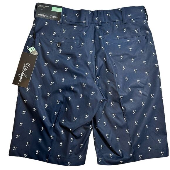 NWT Walter Hagen Navy Blue Palm Club Print Golf Casual 10” Shorts  - Size 30” - Picture 4 of 10